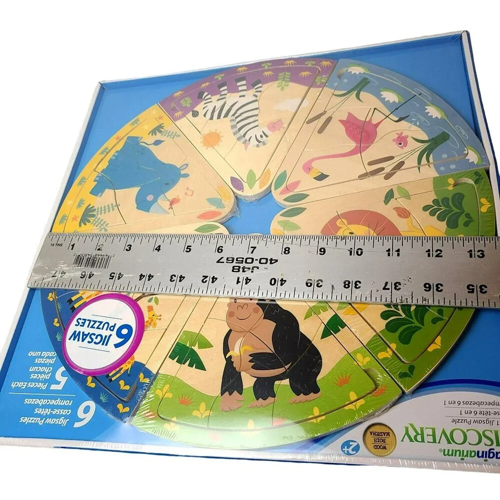 Imaginarium Discovery 6 in 1 Wood Jigsaw Puzzle Toys R Us New Sealed Age 2+